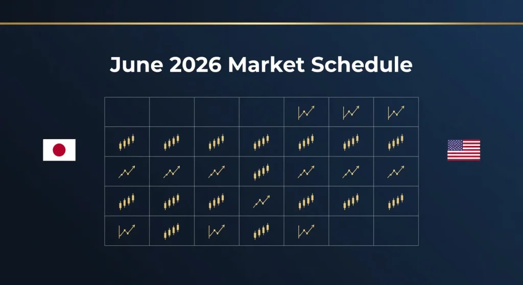 2026年6月マーケットスケジュール カレンダー形式 日米経済指標・FOMC・日銀・SpaceX IPO