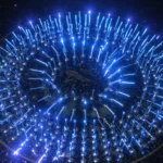 日本マイクロニクスのプローブカードによる半導体ウェハ検査を象徴する高精度なテストピンのイメージ