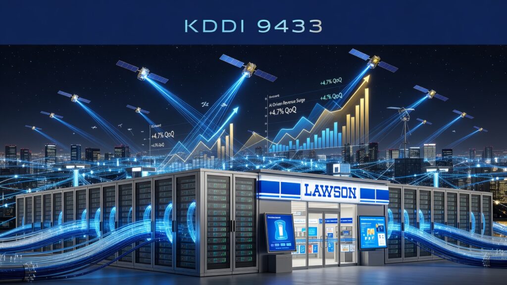 KDDI（9433）の次世代AIデータセンターとローソン連携、Starlink衛星通信と光ファイバー網のアイキャッチ画像