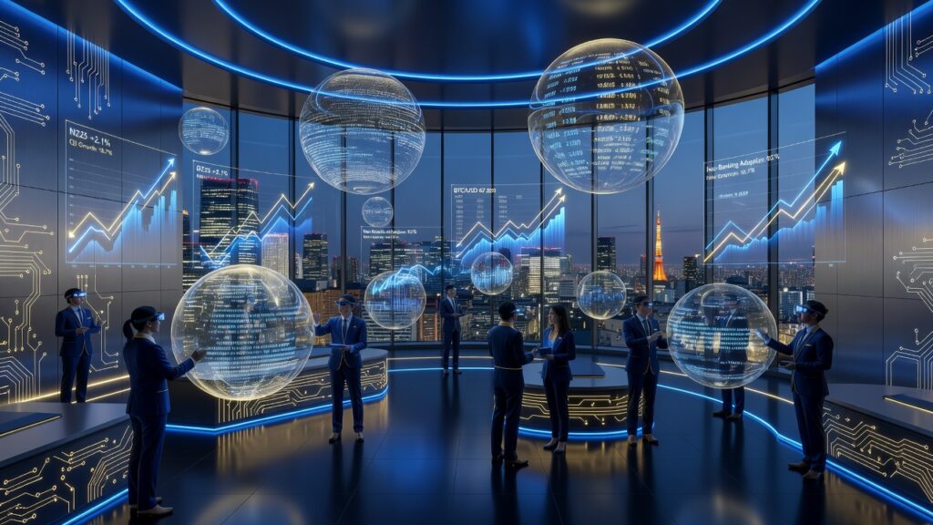 SBIホールディングスの先進的なデジタル金融コングロマリット、AI・フィンテックトレーディング空間